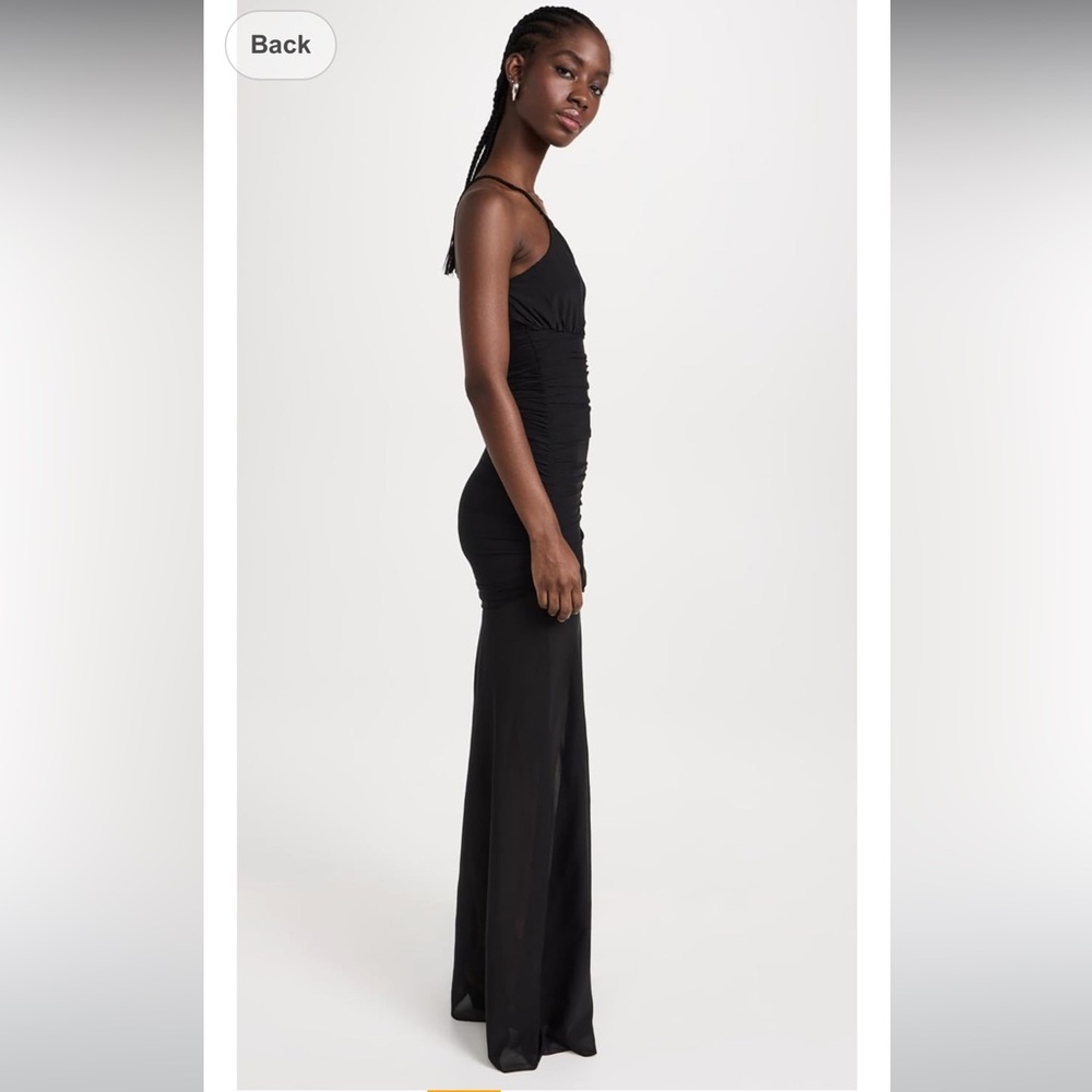 NWT Rococo Sand Adele Black Power Mesh Long Dress - Picture 3 of 8